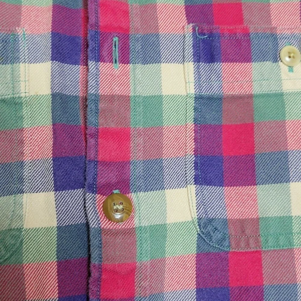 Vintage J. Crew Men's Sporting Goods‎ Flannel Plaid Button Down Shirt sz S